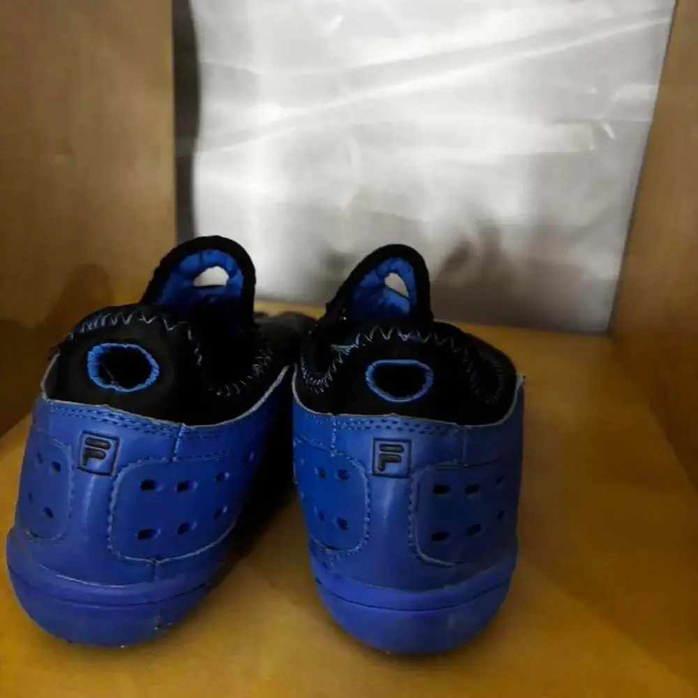 Fila Skele-Toes Barefoot Minimalist Running Shoes Black Blue Size 10